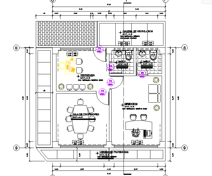 Layout plan of staff room dwg file - Cadbull