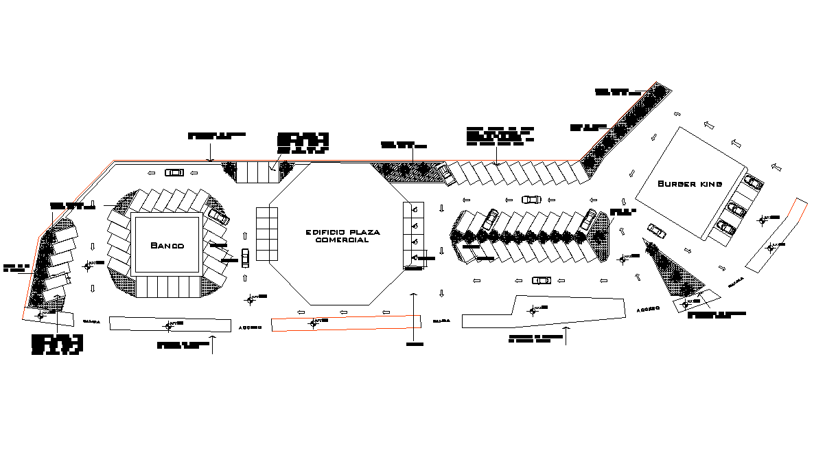 Layout pot parking plan detail - Cadbull