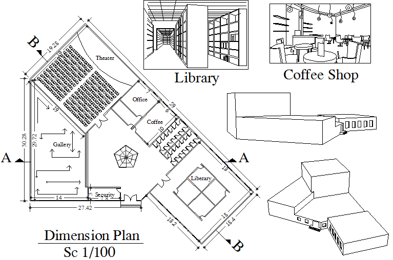 Layout theatre plan detail dwg file - Cadbull