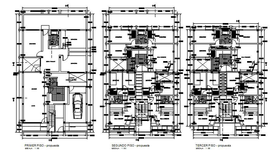 Layout of 11x20 residential building plan is given in this Autocad ...