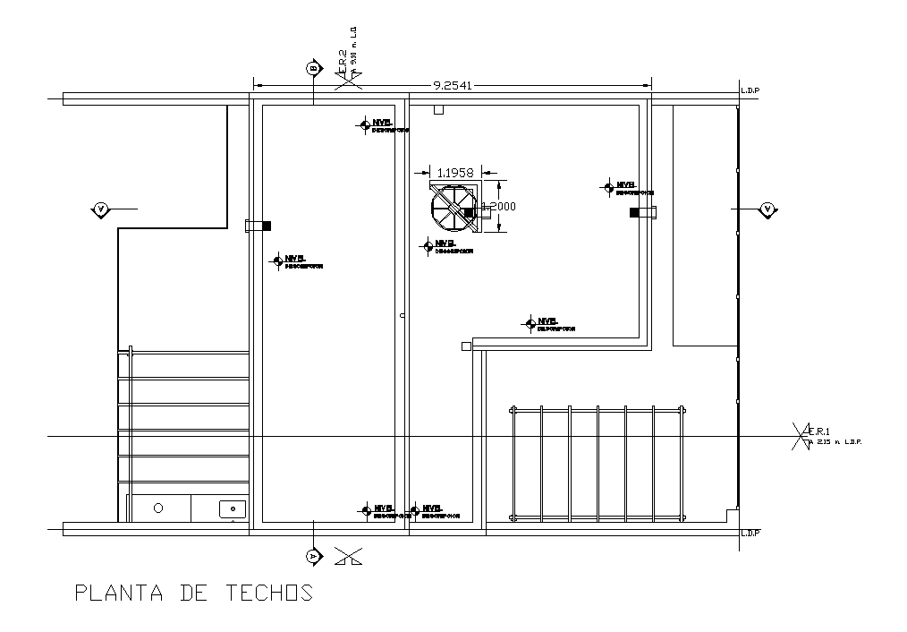 Foundation Layout Of 9x10m House Plan Is Given In This Autocad Drawing Images