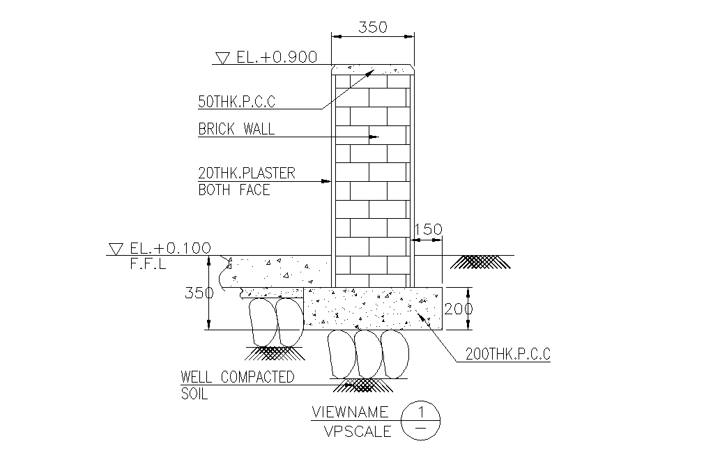 Layout of equipment foundation details are given in this 2D Autocad DWG ...