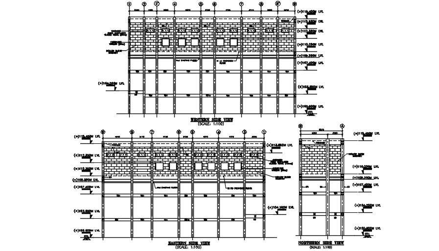 Layout of tie beam and elevation. Download AutoCAD DWG file. - Cadbull