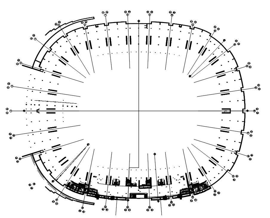 Layout plan of the stadium design in AutoCAD 2D drawing, CAD file, dwg ...