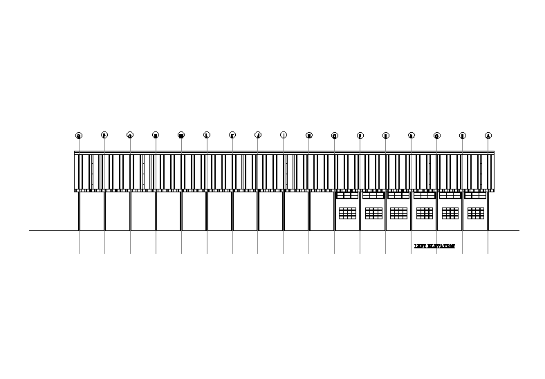 Left Side Elevation Of 80x50m Ground Floor Plan Compositing And Recycle Plant Is Given In This