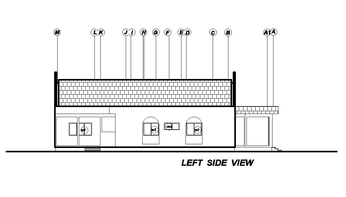 Left Side Elevation View Of 20x22m House Plan Is Given In This Autocad Drawing File Download