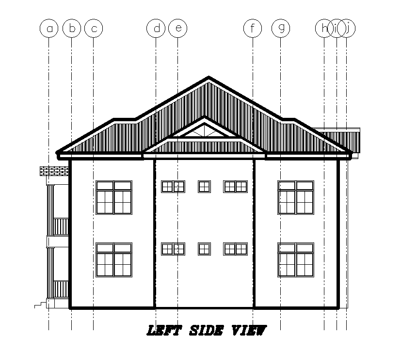 Left side view of 25x15m ground floor plan of residential building is ...