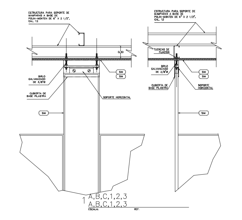 Levelling mechanism details are given in this Autocad drawing file ...