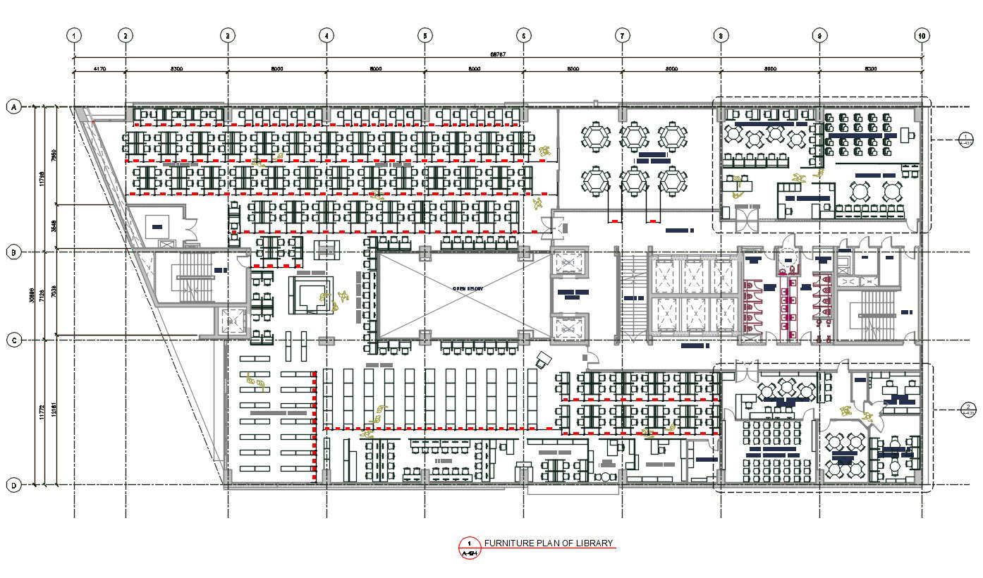 Library Furniture Plan Autocad File Cadbull Hot Sex Picture 1455