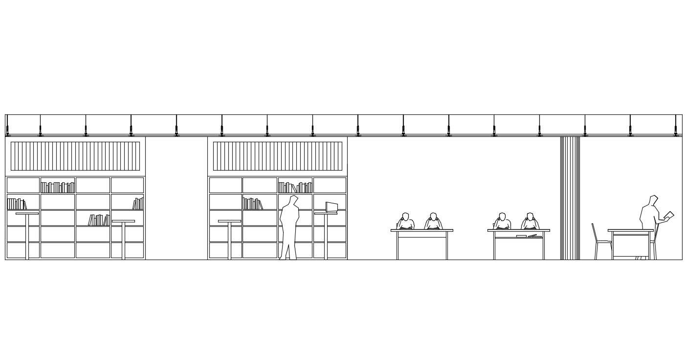 Section And Elevation Of Library Dwg File Cadbull - vrogue.co