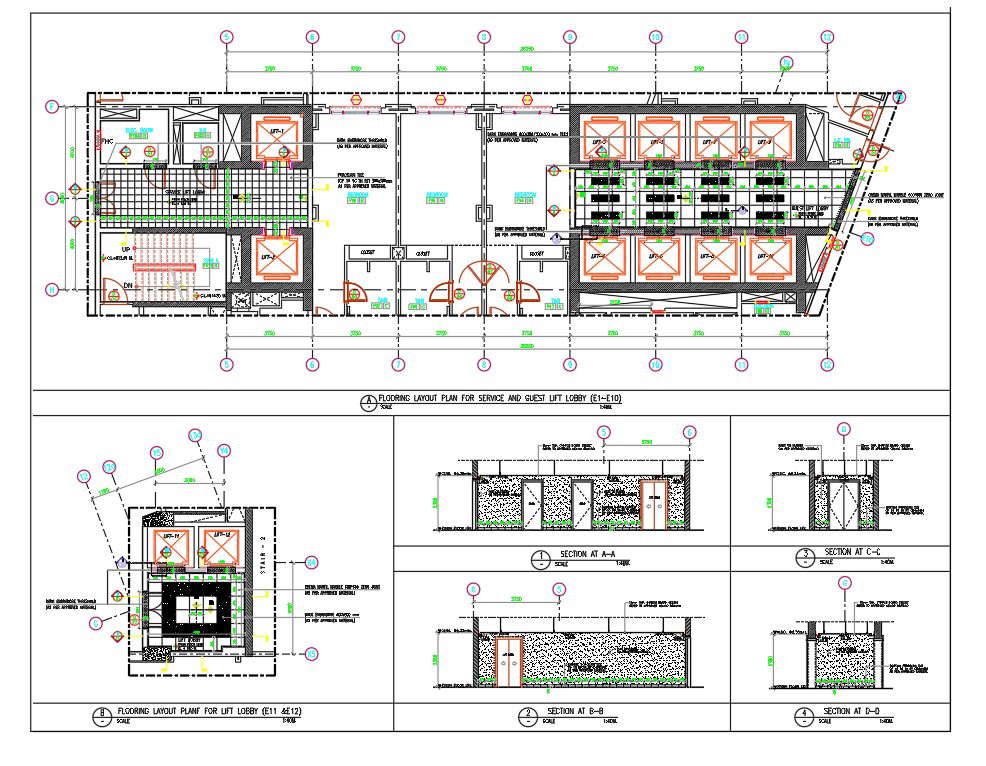 Lift Lobby Layout Plan AutoCAD Drawing Download DWG File - Cadbull