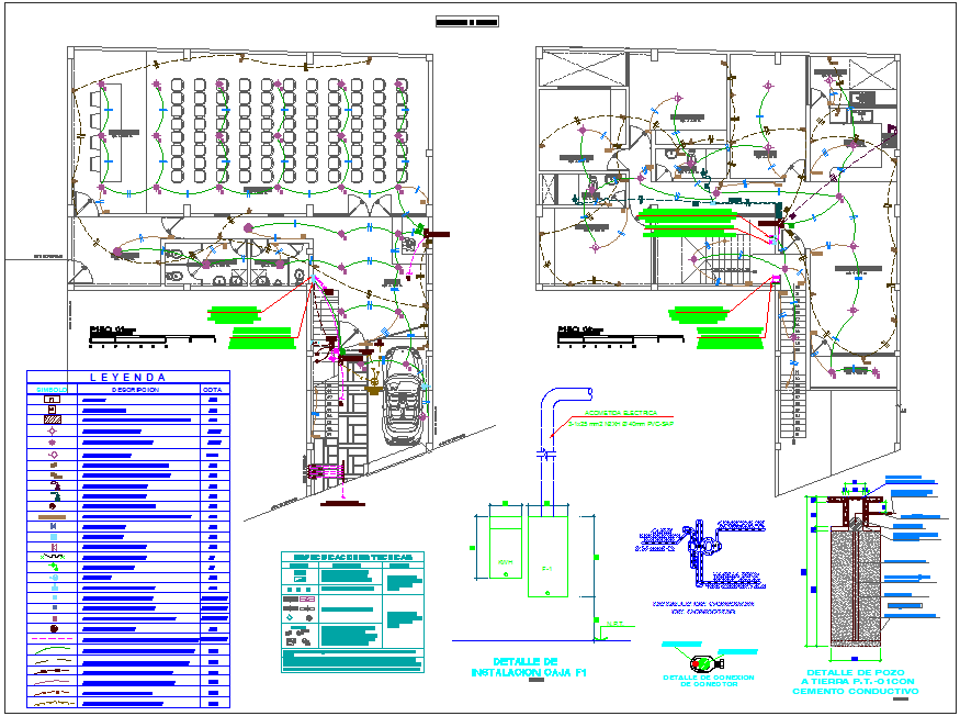 Lighting installation first and second floor plan for housing design ...