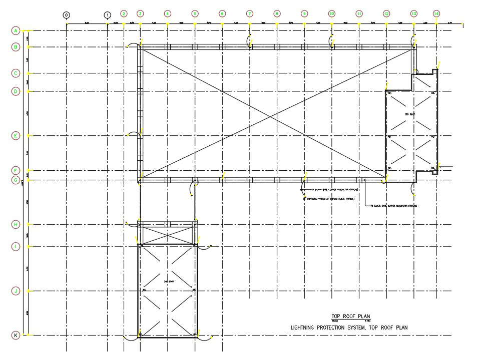 Lighting Protections System – Top Roof Plan Of Hospital Building Is 