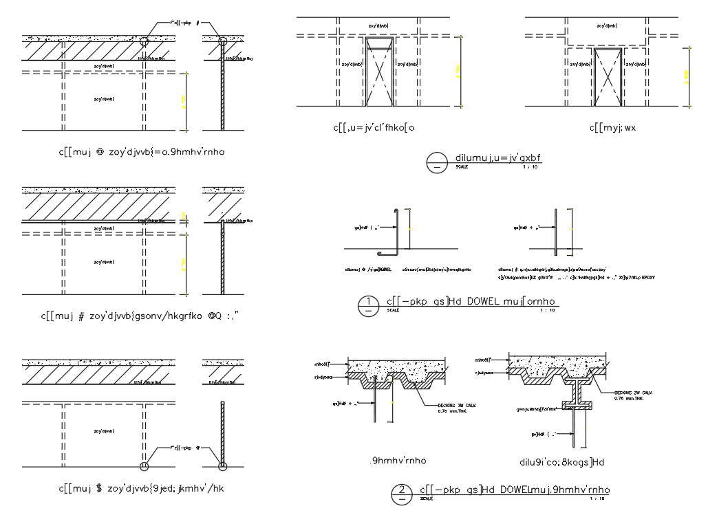 Lintel Constriction Section Drawing Free Download DWG File - Cadbull