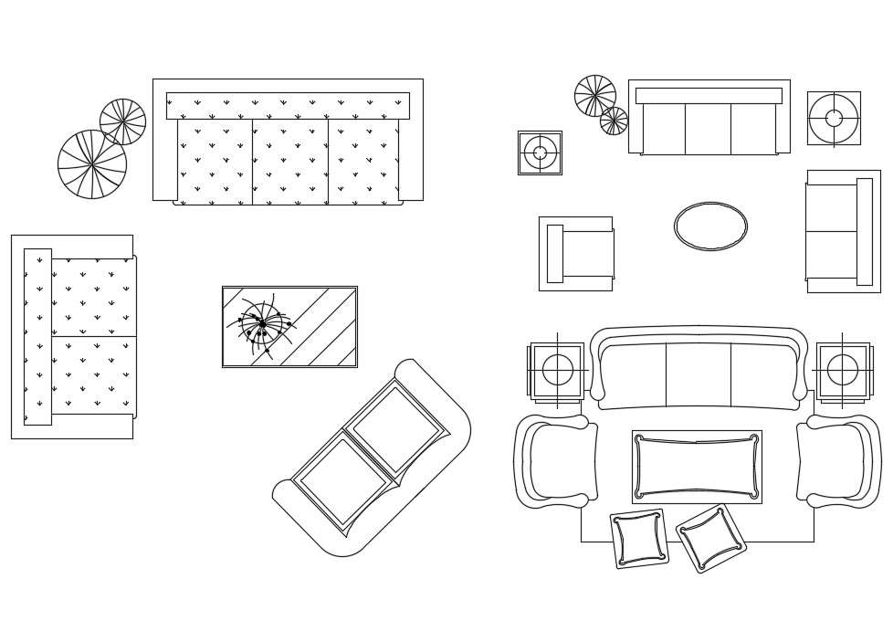 Living Room Furniture Sofa Set CAD Drawing DWG File - Cadbull