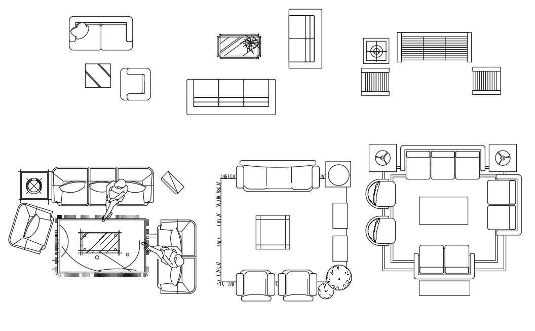 living room layout cad blocks