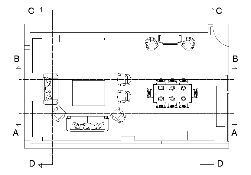 living room autocad template