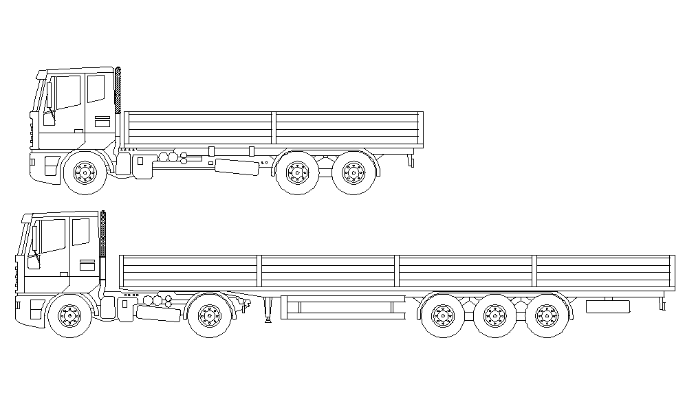 2d Cad Drawings Of Lorry Truck Vehicle Block Dwg File Cadbull Images