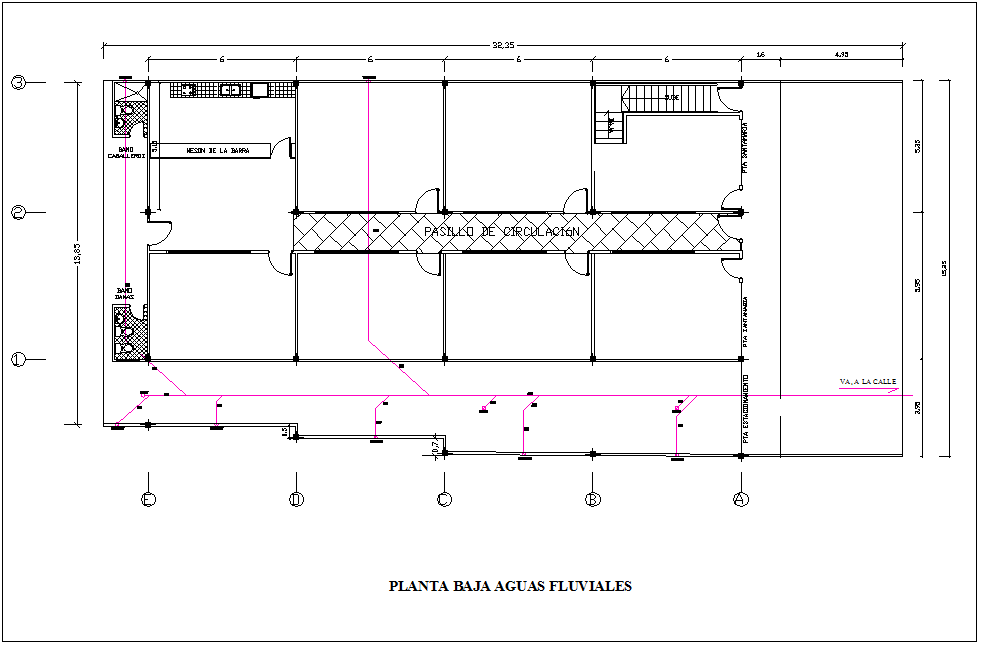 Low floor plan with water single line view of housing dwg