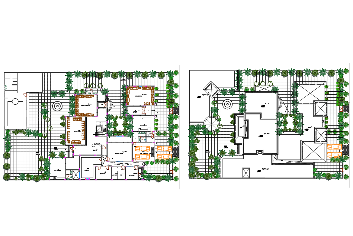 Luxuries Villa Ground And First Floor Plan Cad Drawing Details Dwg File Cadbull