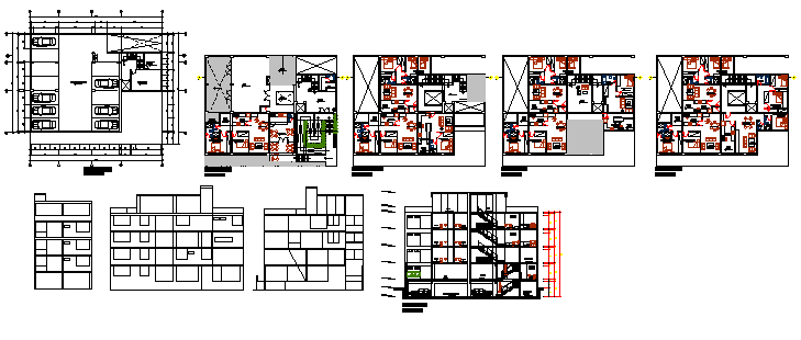 Luxurious multi family housing design drawing - Cadbull