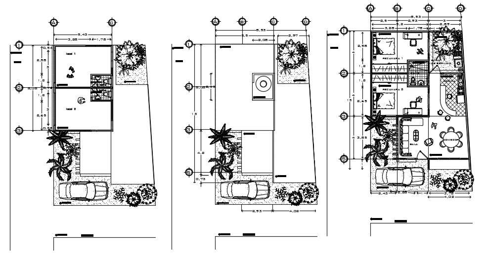 Luxury Bungalow House Plans With Furniture Layout AutoCAD File Free ...