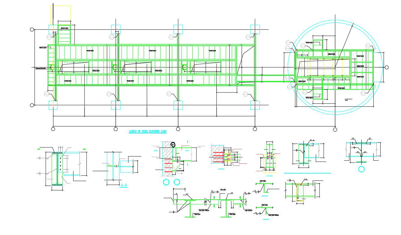 MS Structure Design With Fixing I Section AutoCAD File Free Download ...