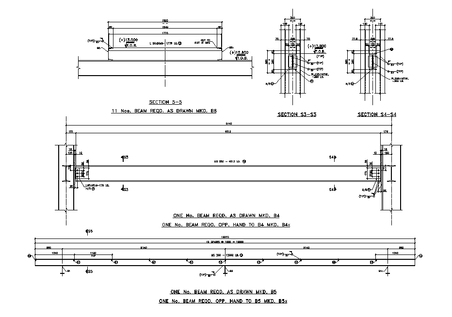 MS Steel Column Beam Section Drawing DWG File - Cadbull