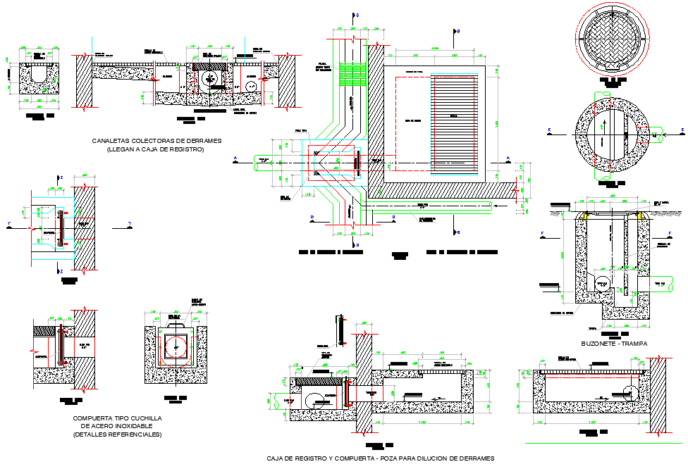 Main hole plan detail - Cadbull