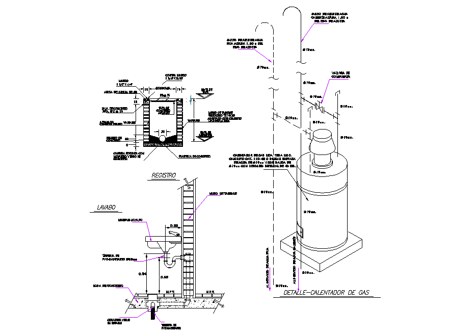 Main hole section plan autocad file - Cadbull