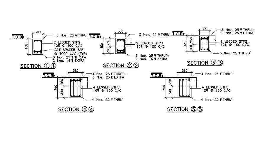 Main plant beam section view has given in this 2D Autocad DWG drawing ...