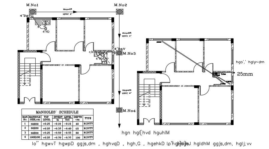 Manhole Plan Of House Plan AutoCAD File - Cadbull