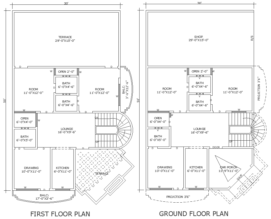 Mansion design with beautiful staircase detailed plan section and ...