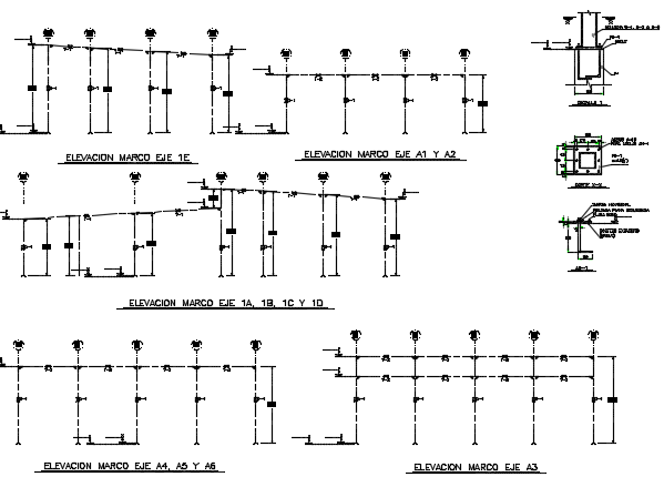 Marco elevation detail dwg file - Cadbull