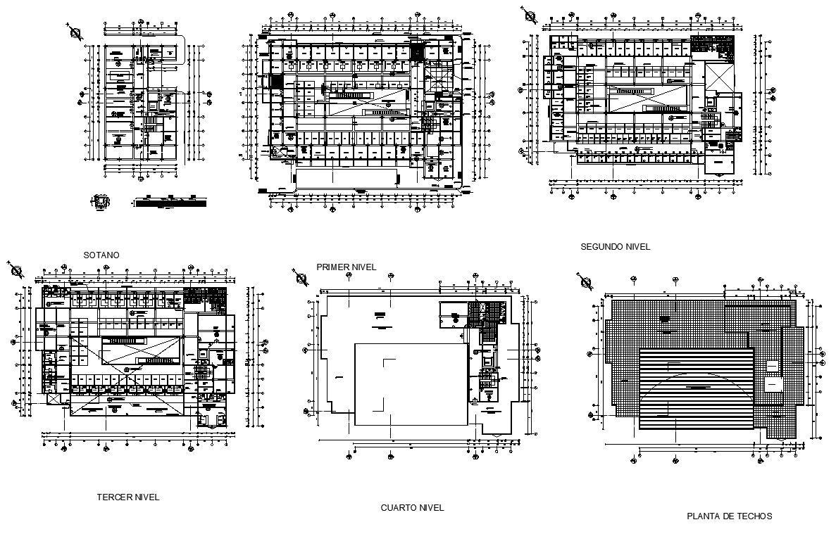 Market business structure building detail plan 2d view layout autocad ...