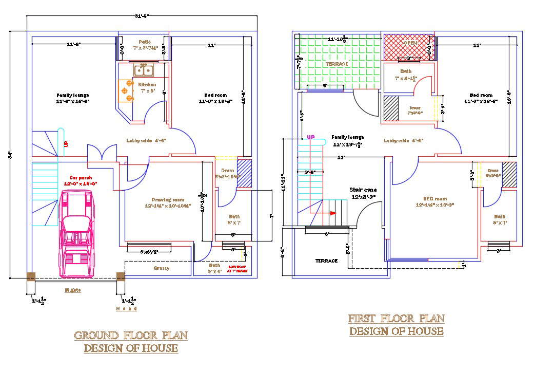 5 Marla House Floor Plan 1