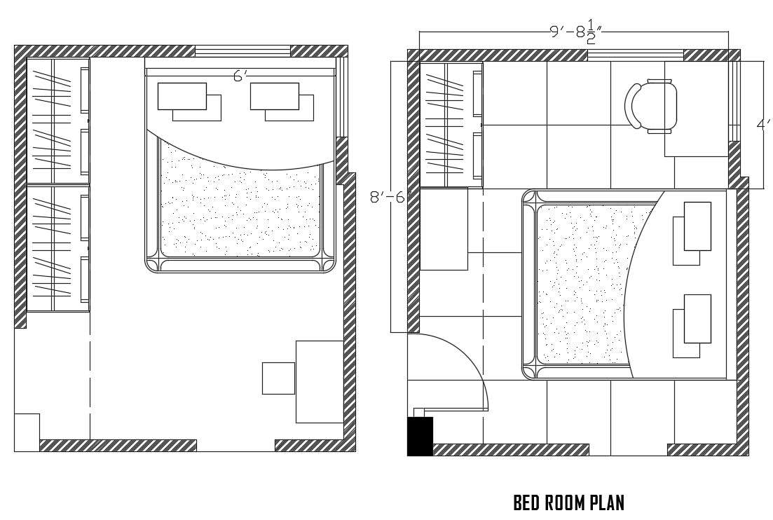 Master Bedroom Plan In DWG File - Cadbull