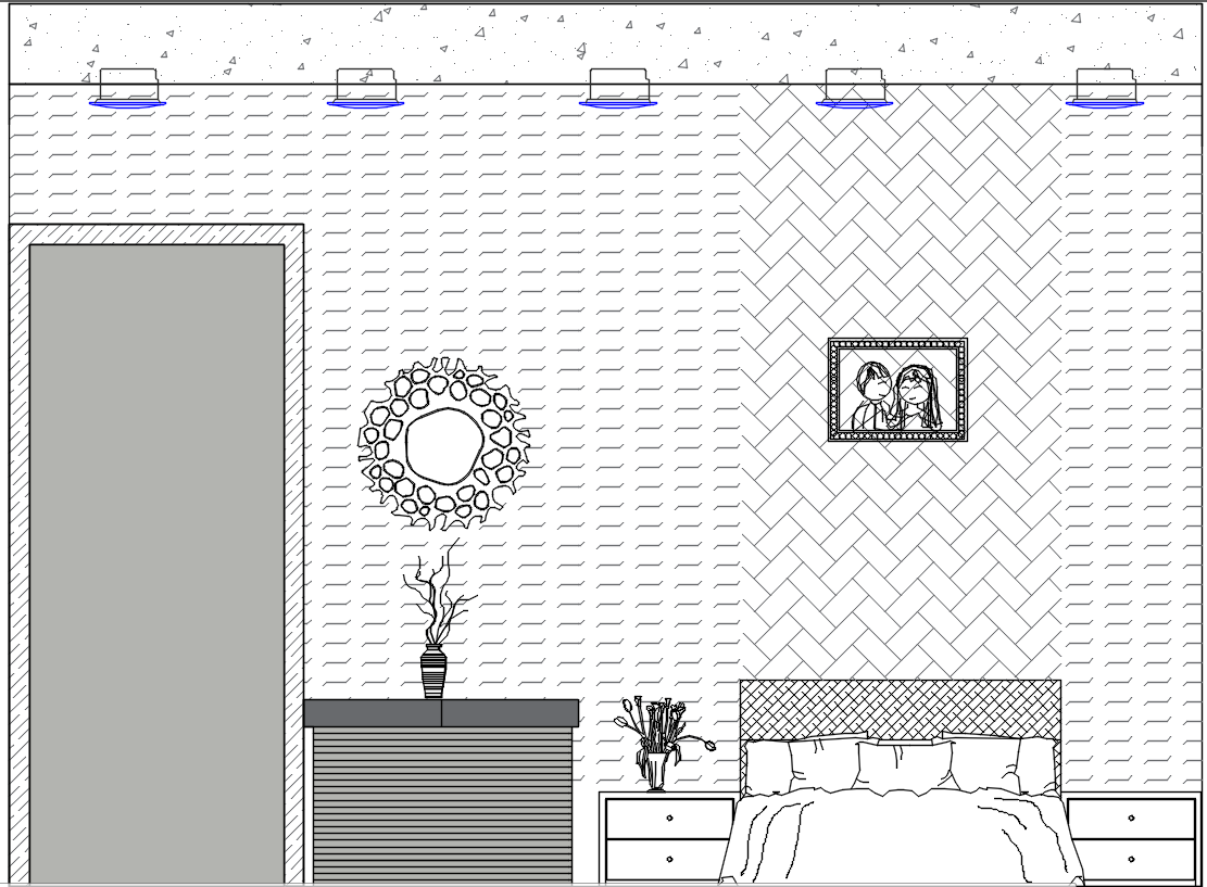 Master Bedroom Elevation Design Cad Drawing Is Given In This Cad File