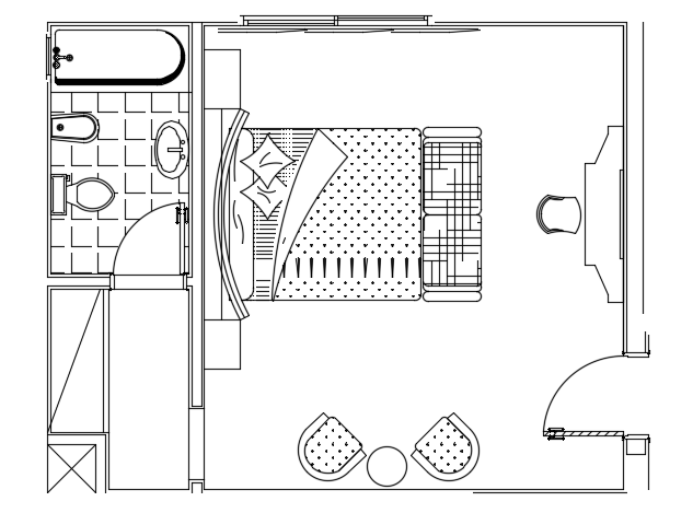 Master Bedroom 2d Autocad Plan Is Given In This File Cadbull