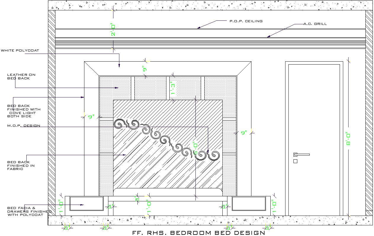 Master Bedroom Elevation Cadbull