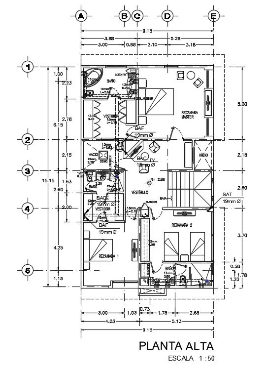 Measurement Detail Of 9x14m First Floor House Plan Is Given In This Autocad Drawing File