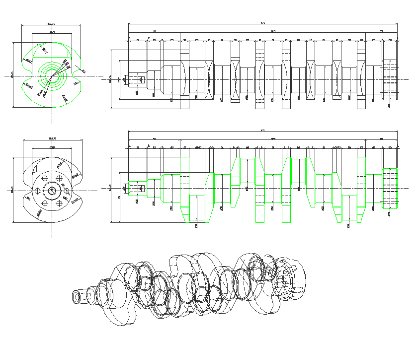 Mechanical shaft detail view dwg file - Cadbull