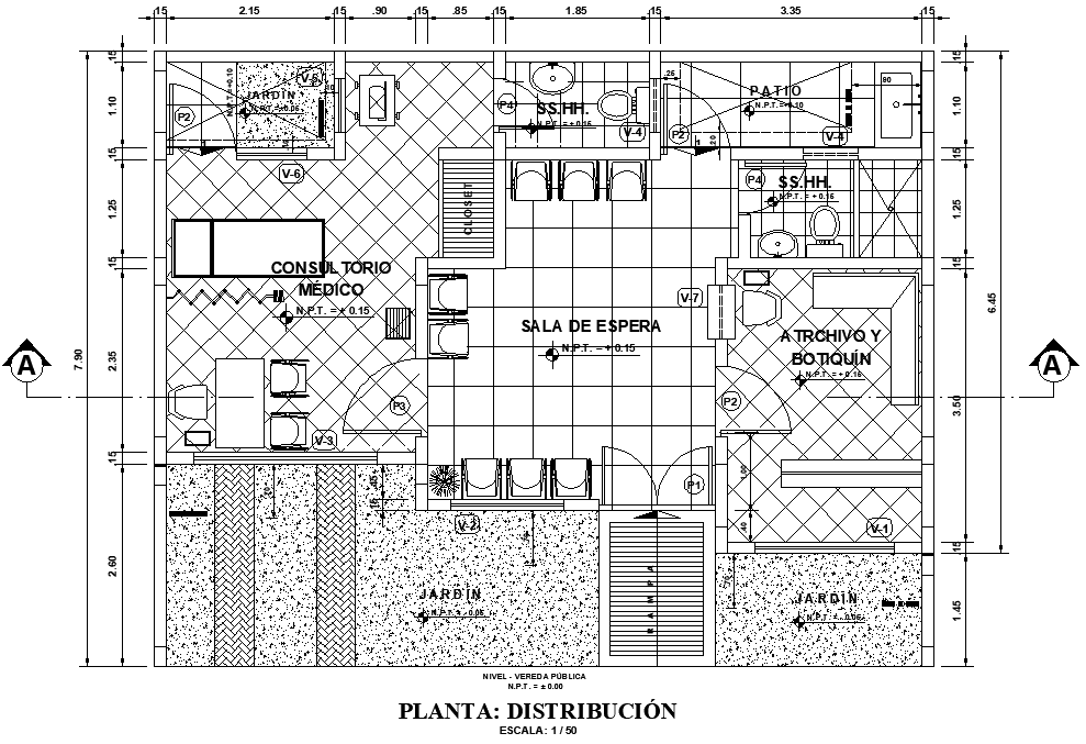 Medical plan detail dwg file Cadbull