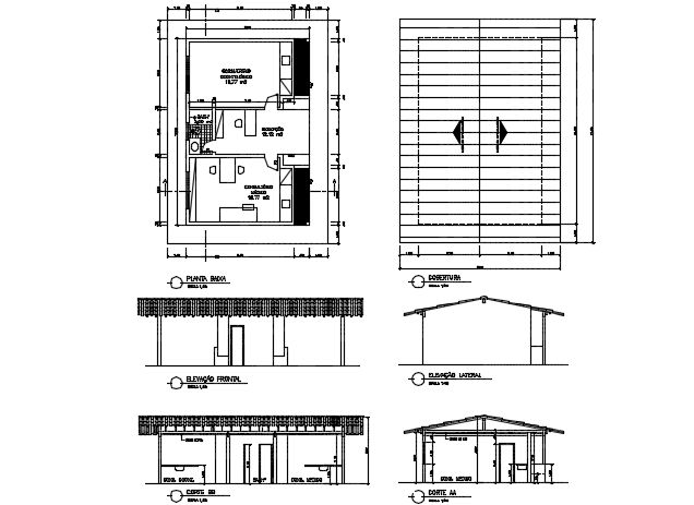 Medical post at industry Section, elevation and plan detail dwg file ...