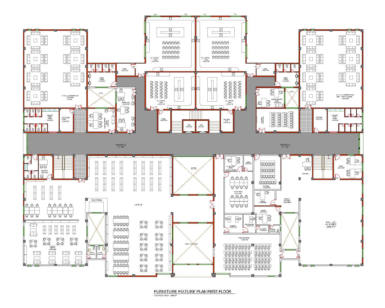 Medical Colleges First Floor plan Cadbull