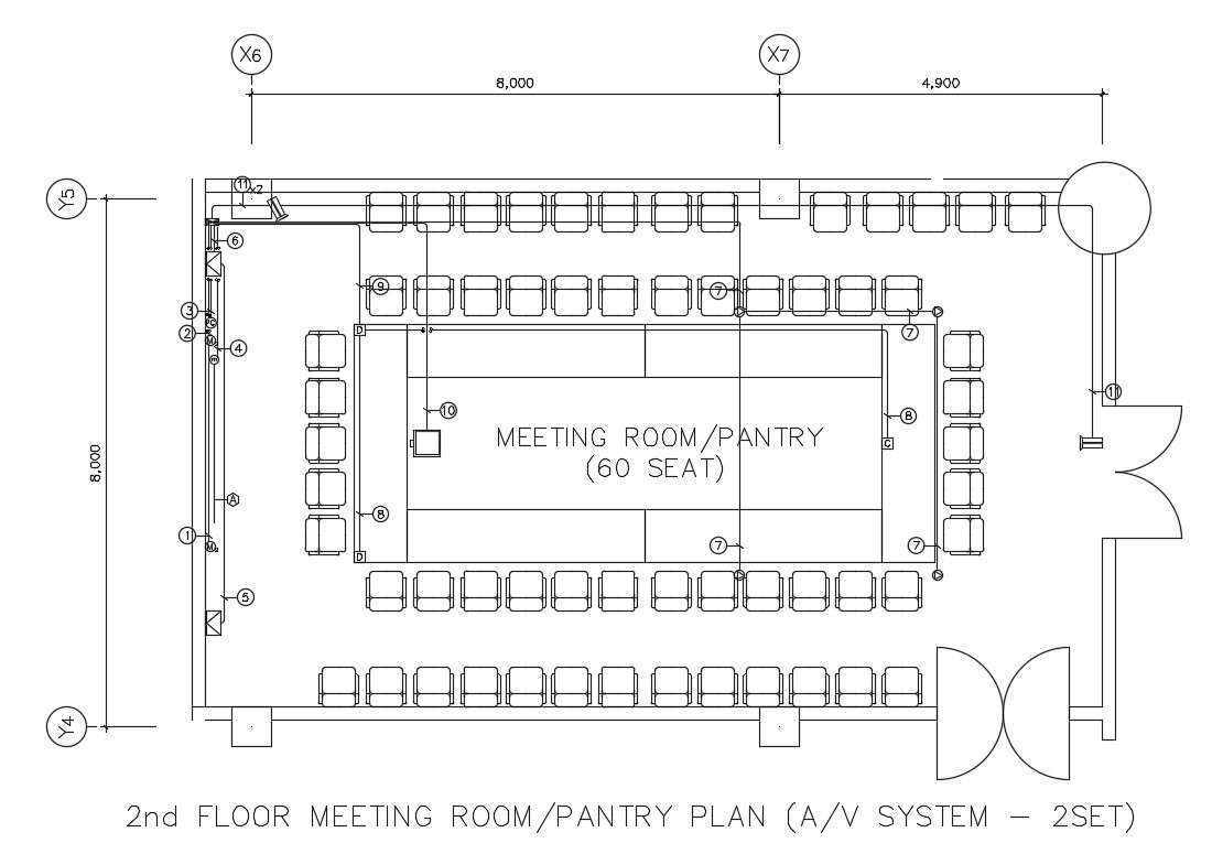 Meeting Room Layout Plan With Furniture Cad Drawing Details Dwg File ...