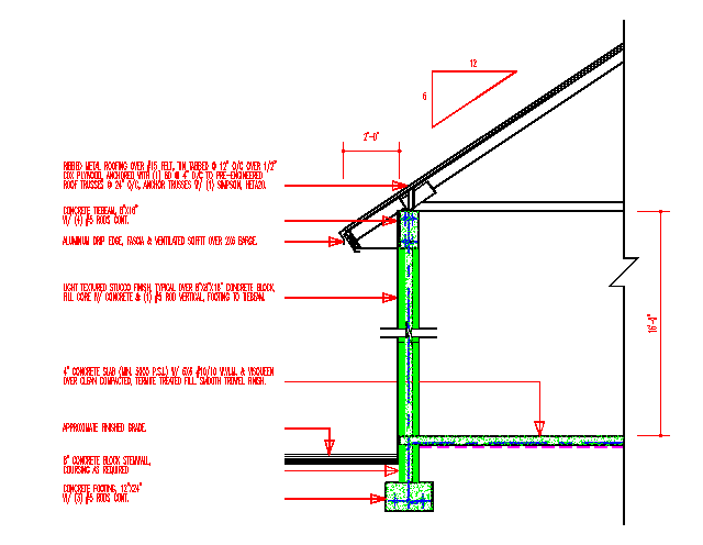 Metal Roof Deck Cad Section Details, Corrugated Metal Roof Cad Details