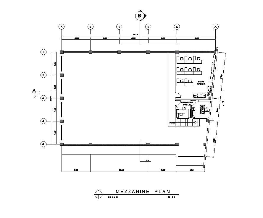 Mezzanine plan of the Warehouse are given in this AutoCAD DWG drawing ...