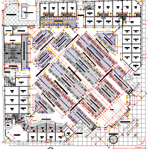 Mini shopping mall architecture layout plan details dwg file - Cadbull