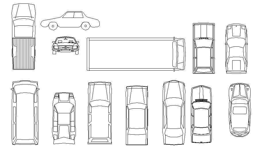 Miscellaneous car and vehicle blocks auto-cad details dwg file - Cadbull